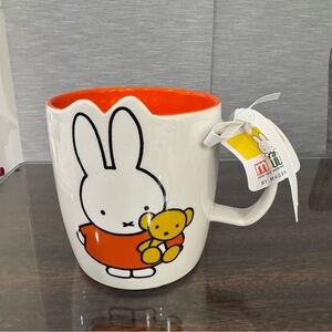 NWT Miffy Mug Double Sided by Magenta White/Orange